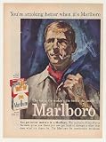 1959 Marlboro Cigarette Man Anchor Tattoo Print Ad (45072)
