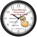 Habit 1 - Those Committed #2 (English Text) - Wall Clock from THE 7 HABITS - CLOCK COLLECTION by WatchBuddy Timepieces (Slate Blue Frame)