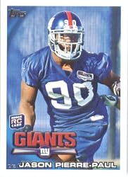 2010 Topps NFL Football Card # 23 Jason Pierre-Paul RC - New York Giants ( Rookie Card) NFL Trading Card in a Protective ScrewDown Case!