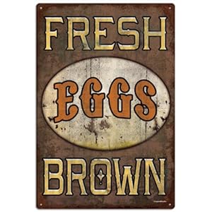Fresh Brown Eggs Barn Country Store Vintage Metal Sign Fresh Brown Eggs Barn Country Store Vintage Metal Sign