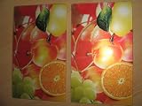 Produkt-Bild: Thermo Glas-Schneidebrett 2-teiliges Set, mit Obstmotiv