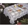 Violet Linen Stars 2101-BE Stars Crochet Design Tablecloth in Beige Size: 66" W x 88" D