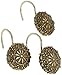 Carnation Home Fashions Sheffield Ceramic Resin Shower Curtain Hook, Antique Gold