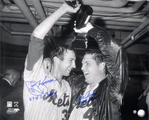 Tom Seaver & Jerry Koosman New York Mets Autographed 16x20 Champagne Photo w/ Inscription 