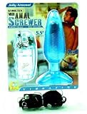 Golden Triangle Midi Anal Screwer Vibrating Butt Plug, Medium, Blue