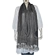Rectangular Wool Scarf Winter Clothes Handcrafted India Clothes with Pom-Pom 28 x 72 inches