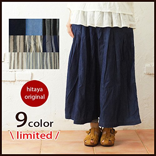 ガウチョパンツ スカーチョ ガウチョ ワイドパンツ レディース ロング デニム キュロットスカート ナチュラル服 綿 コットン/ahr17-s【全9型】