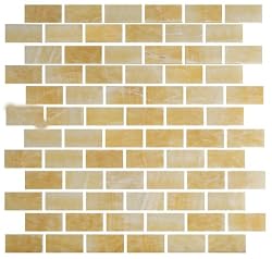 1x2 Honey Onyx Polished Mosaic Tiles
