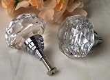 LARGE CLEAR Solid Crystal Glass Drawer/Door Pull