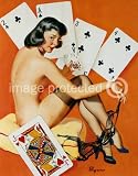 Poker Pin Up Vintage Gil Elvgren Pinup Girl Poster - 11 x 17 Inch Poster