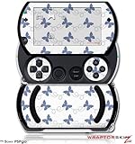 PSPgo Skin and Screen Protector Kit - Pastel Butterflies Blue on White fits ....