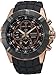Seiko Brown Dial Chronograph Black Rubber Strap Mens Watch SNDD80
