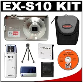 Casio Exilim EX-S10 (Silver) Digital Camera with NP-60 Battery + Case + Cameta Bonus... 