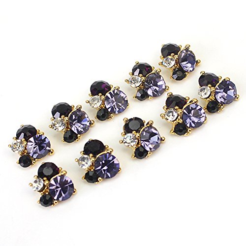 10 Pcs 3D Alloy Charm Rhinestones Crystal Nail Art Tips Manicure DIY Decoration