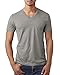 YogaColors Men's Unisex Short Sleeve Jersey V-Neck Pocket Tee T-Shirt XS to 3XL Heather Grey