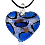 Blue Heart Murano Glass Necklace Pendant