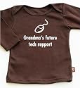 "Grandma's future tech support" long sleeve toddler / infant t-shirt - chocolate brown