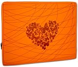 13 inch Orange Heart Butterfly Notebook Laptop Sleeve Bag Slip Case for MacBook 13 / Most of Acer, ASUS, Dell, HP