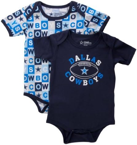Dallas Cowboys Navy Honey Bun Bodysuit 2pk Onesie Set Youth Size: 18 Month