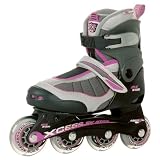 XCESS MX S1000 ADJUSTABLE INLINE SKATE - LILAC TRIM - SIZE MEDUIM UK12 TO UK2
