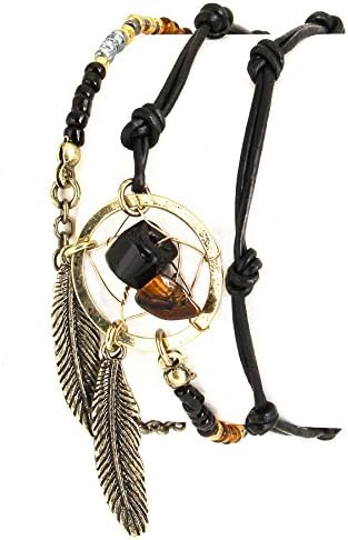 Bling Bar Dream Catcher Seed Bead Wrap Bracelet (BRONZE OX-TURQUOISE)