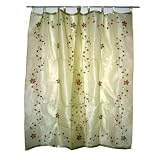 Gift for Her-2 Organza Cream Base with Red Bell Embroidered Sari Curtains Drapes Panel 92" Tabsby Mogulinterior