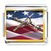 Usa Flag And Crucifix Italian Charms Bracelet Link