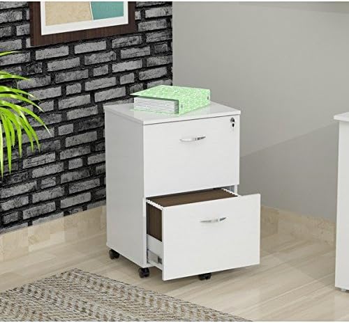 Inval Laricina-White Mobile File Cabinet