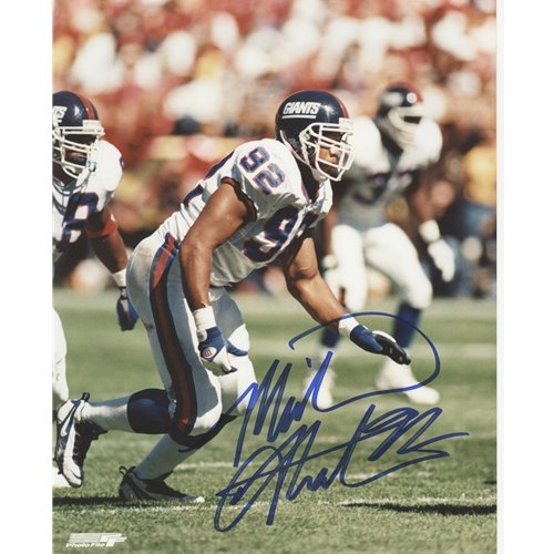 GAI Authentic Michael Strahan Autograph 8x10 New York Giants Photo w/ Custom Double-Matted Frame