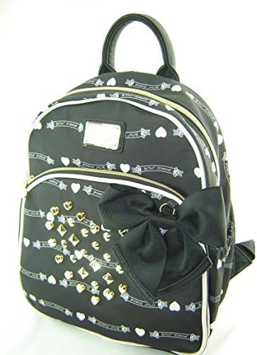 Betsey Johnson Mini Backpack Handbag Purse Banner Stud Black