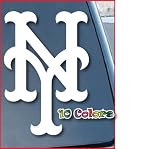 New York Mets Car Window Vinyl Decal Sticker 4" Tall (Color: White)