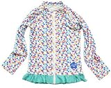 長袖女の子ジップラッシュガード 110サイズ 幾何学ミント