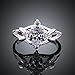 New 925 Silver Beautiful Clear Crystal Diamond Ring Engagement Wedding Ring Classic Design
