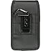 Motorola Droid Turbo 2 Moto X Force 2 Kinzie Bounce XT1585 , EpicDealz Extra Large Ultra Rugged Pouch Case Holster Black Nylon Canvas Velcro Flap with Steel Metal Belt Clip + Carabiner Hook