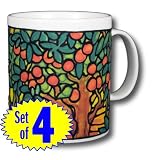 Tiffany Collection - Orange Grove 14oz Coffee Mugs (Set of Four)