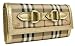 Burberry Haymarket Molly Gold Leather Envelope Wallet 3207022