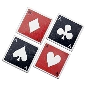 Click here to buy Playing Card Coasters Ceramic 4 Piece Set by CentralChef.