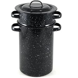 Black Graniteware Asparagus Steamer 4 Quart