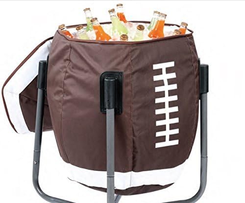 METAL FRAME FOLD-AWAY PORTABLE AND INSULATED FOOTBALL COOLER WITH CARRY BAG