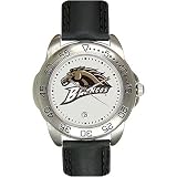 Western Michigan Broncos Suntime Mens Sports Watch w/ Leather Band - NCAA College Athletics