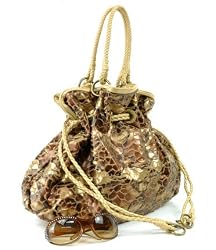Soft Scuba Drawstring Satchel - Brown