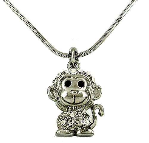 DianaL Boutique Adorable Little Monkey Charm Pendant Necklace Fashion Jewelry for Girls and Women