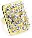 Beyond Rings "Stella" Crystal Encrusted 14k Gold-Plated Cocktail Ring, Size 7