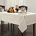 Benson Mills Chagall Spillproof Fabric Round Tablecloth, 70-Inch, Off White