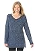 Women's Plus Size Marled V-Neck Sweater