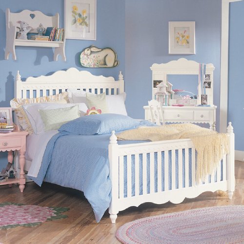 Lea Industries Twin Slat Bed White Spring Garden Collection Gold Service Shipping