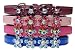 Beau Nouveau BNCOCFCBBOBM07.5 Crystal Flower Color Burst Collar - Blue on Blue Metallic - 6 - 7.5 Inch