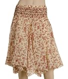 PRINTED COTTON SILK VOILE PANEL SKIRT