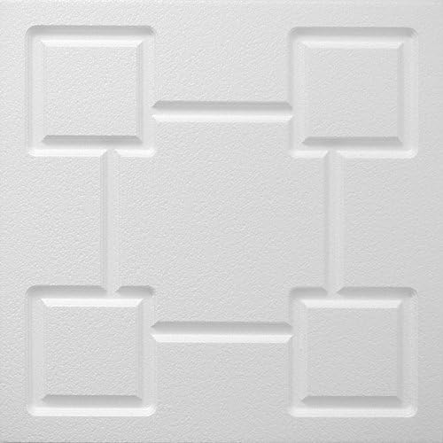 Contemporary Blocks Foam Ceiling Tiles Fire Rated Sound Protection 2x2 Box of 8 Tiles