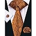 Hi-Tie Mens Orange Silk Tie Hanky Cufflinks set 6 Styles for Choose